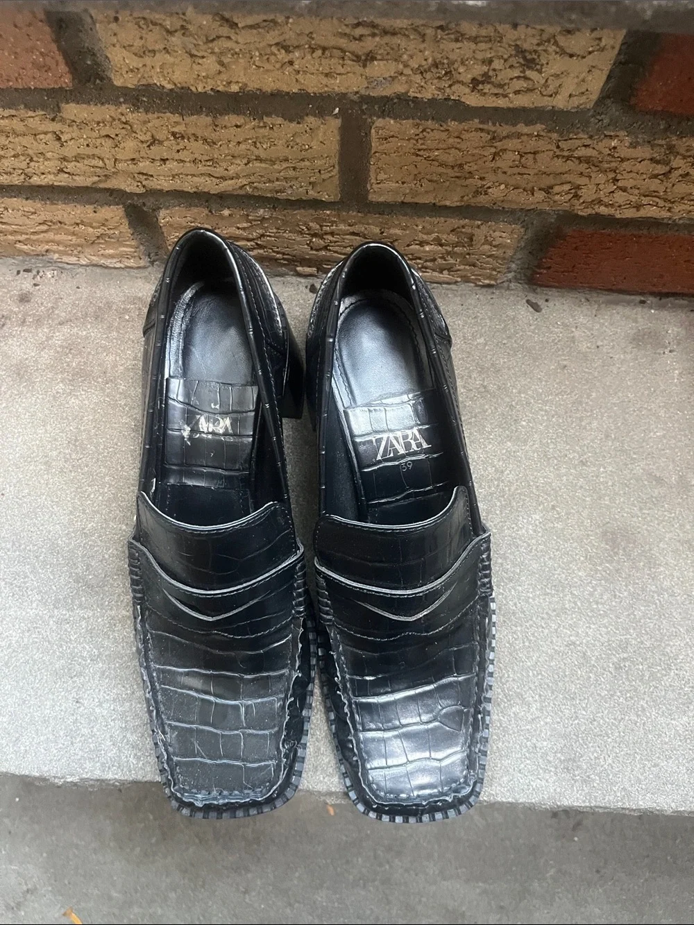 Zara polished croc